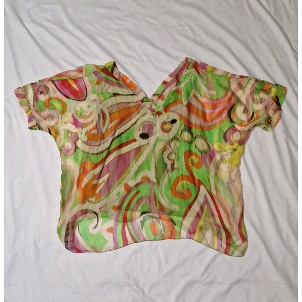 Marisima Silk Blouse One Size Tropical Lime with Lining